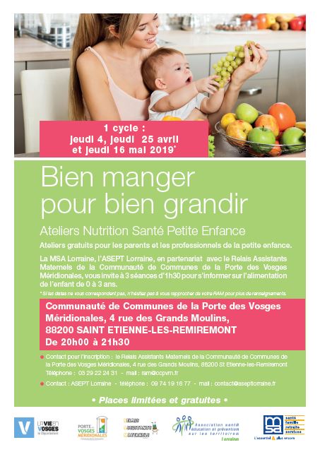atelier sur la nutrition de l'enfant de 0 à 3 ans